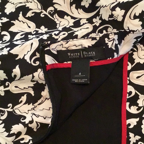 WHBM Damask Silk Blend Pencil Skirt, EUC - Picture 6 of 7